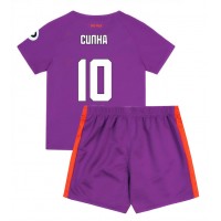 Camiseta Wolves Matheus Cunha #10 Tercera Equipación Replica 2024-25 para niños mangas cortas (+ Pantalones cortos)